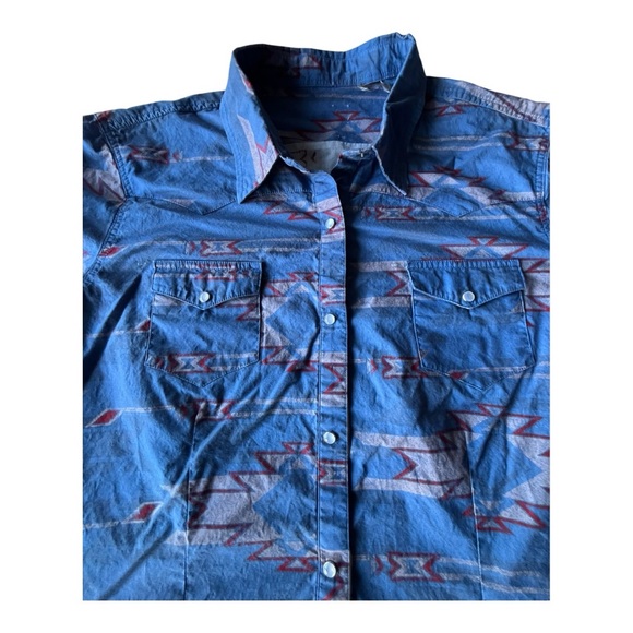 Vintage Wrangler Aztec Pearl Snap Western Shirt, Women’s XL - Picture 3 of 7
